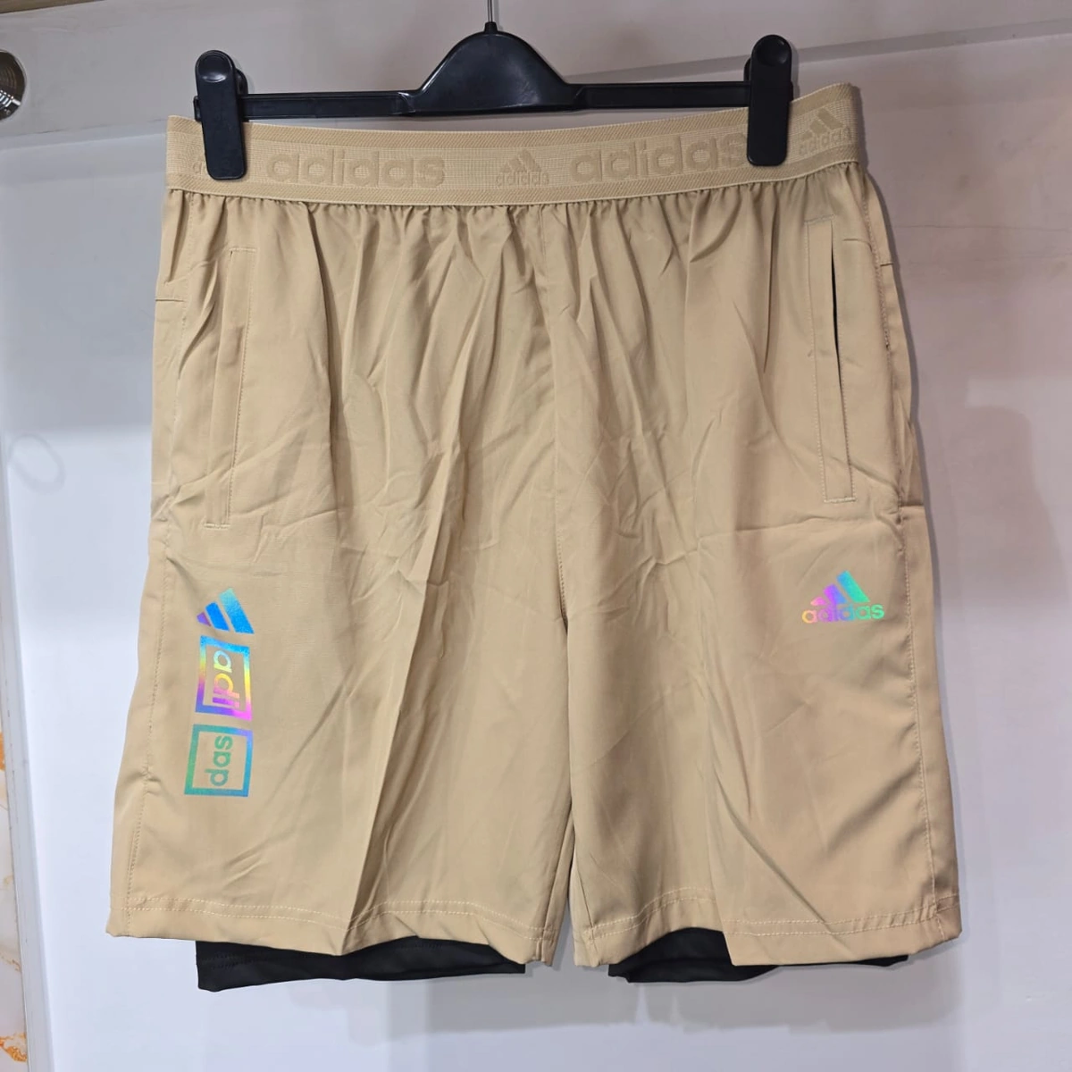 Adidas Men's Beige Performance Shorts