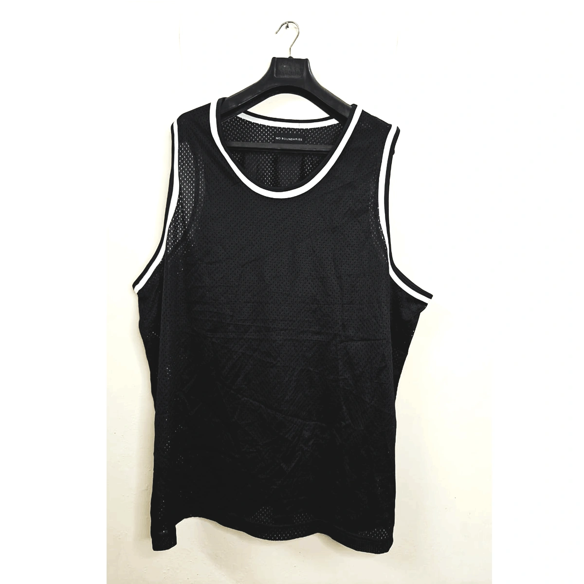 Men’s Black Mesh Regular Tank Top