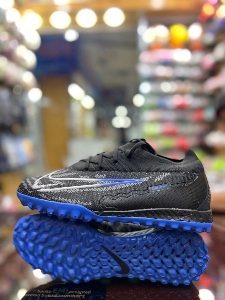 Nike Phantom Black, Chrome & Hyper Royal Football Turf Shoes