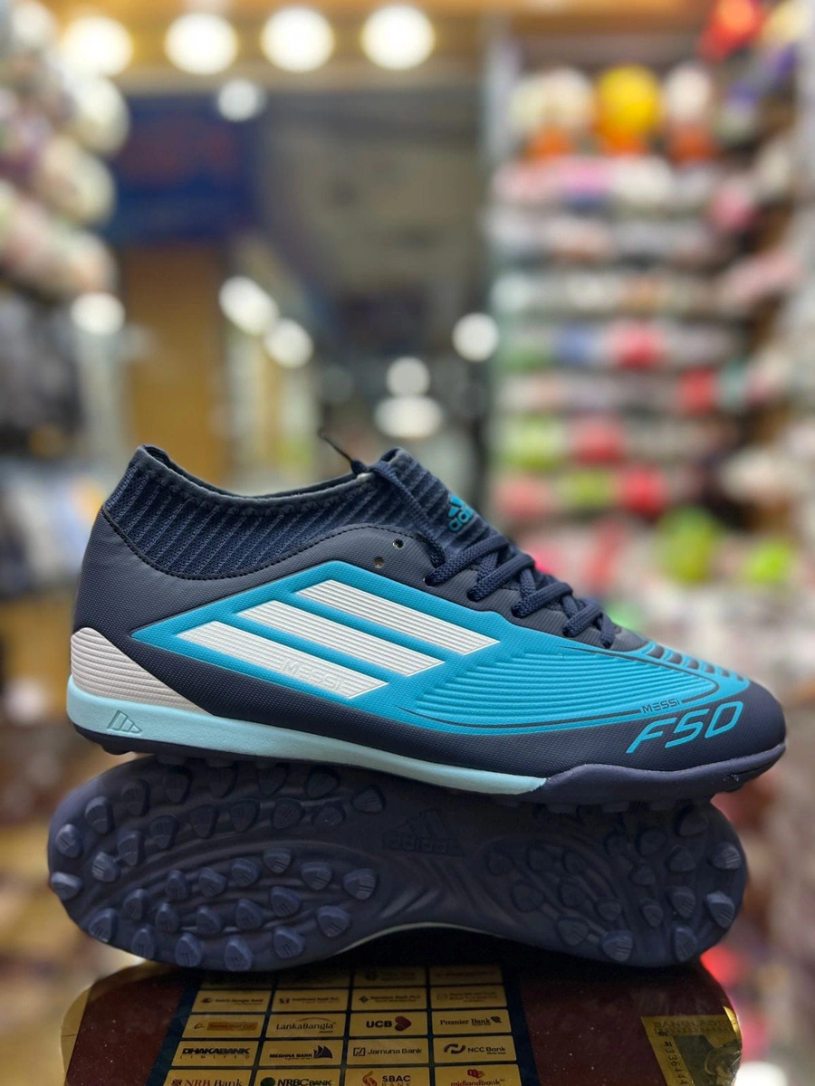 Adidas F50 Dark Blue & Light Blue Football Turf Shoes
