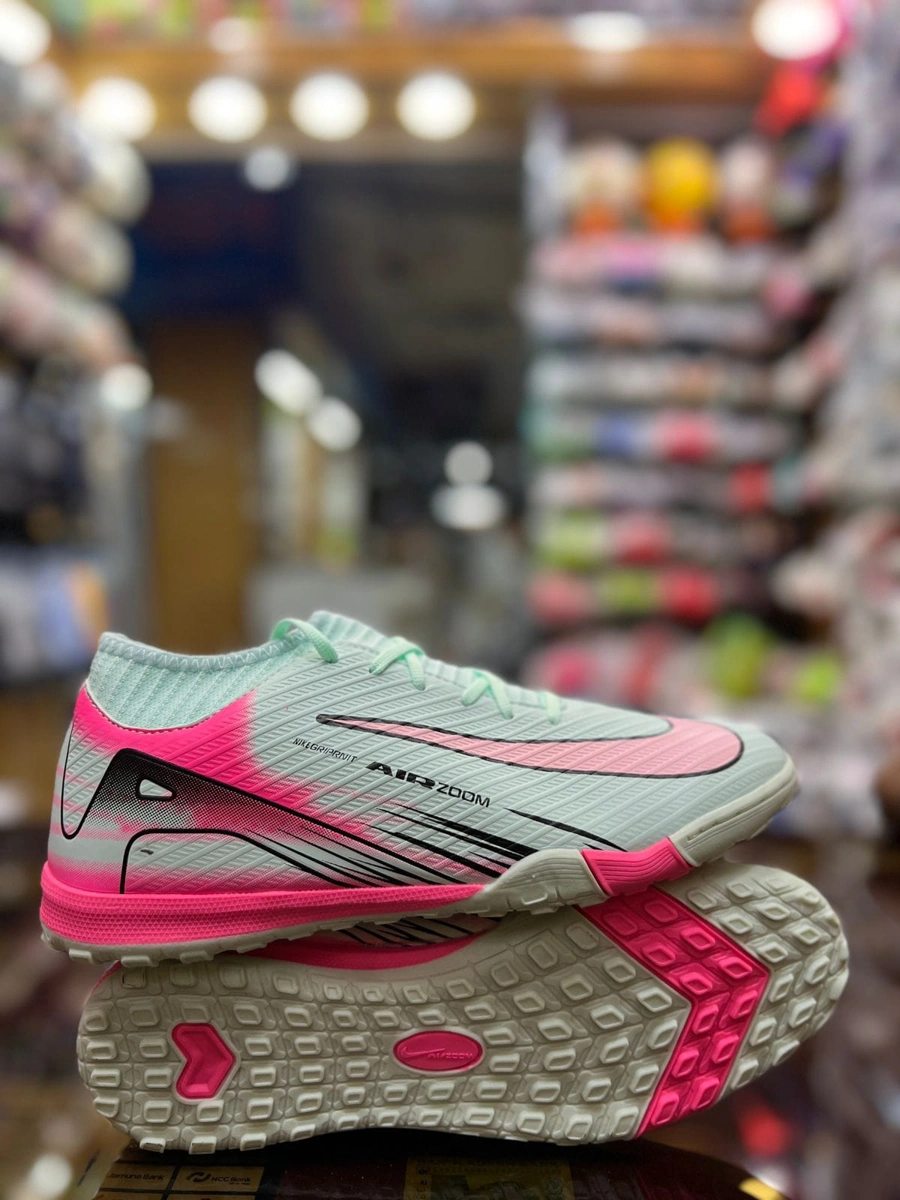 Nike Air Zoom Mint Green & Pink Football Turf Shoes
